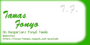 tamas fonyo business card